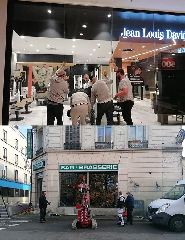 Pose vitrine magasin Melun